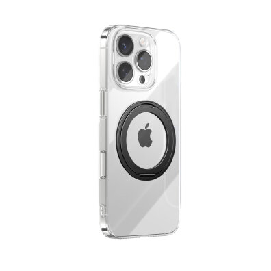 Etui pokrowiec z ringiem-podstawką 360 na iPhone 16 Pro Max MagSafe - czarne