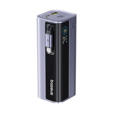Powerbank 10000mAh EnerGeek GR11 ze zwijanym kablem 100W - szary