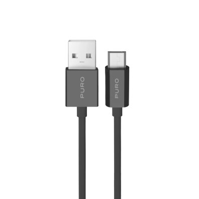 Kabel przewód USB-A - microUSB TPE 12W 1m - czarny