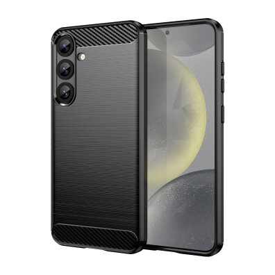 Etui pokrowiec silikonowy do Samsung Galaxy S25+ Carbon Case - czarny