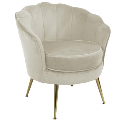 Fotel tapicerowany LUGANO BX-LE69 kremowy velvet