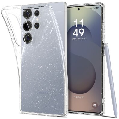 Etui pokrowiec na Samsung Galaxy S25 Ultra Liquid Crystal - przezroczysto-brokatowe