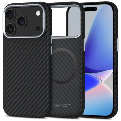 Etui ochronne case na iPhone 17 Pro MagSafe Ion Carbon - czarno-srebrne