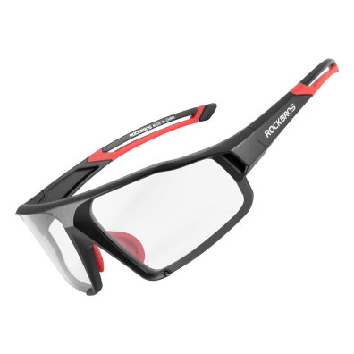 Okulary rowerowe fotochromowe UV400 z etui SP216BK - czarno-czerwone
