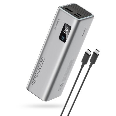 Powerbank 20000mAh USB-C USB-A 100W - szary