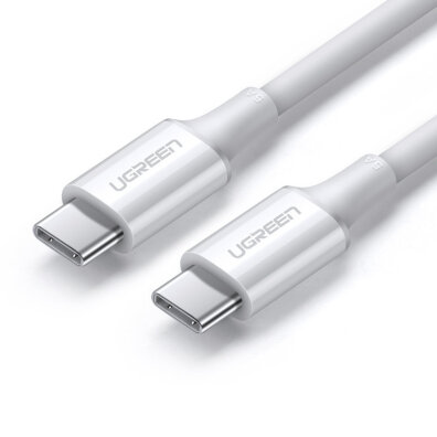 Kabel przewód USB-C 5A szybkie ładowanie PD QC 1m biały