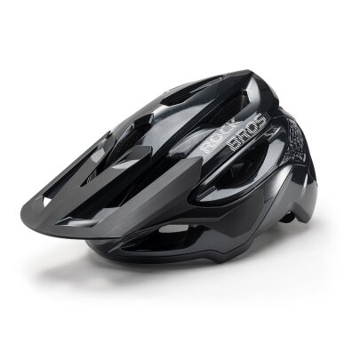 Kask na rower górski z regulowanym daszkiem zapięciem magnetycznym 58-62 cm - czarny