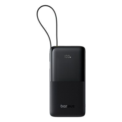 Powerbank Bipow 2 10000mah 20W z wyświetlaczem wbudowanym kablem USB-C - czarny