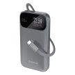 Powerbank K31 10000 mAh 22.5W PD z wbudowanym kablem - szary