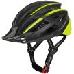 Kask rowerowy MTB z odpinanym daszkiem i tylną lampką USB 54-57 cm - czarno-żółty