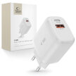 Ładowarka sieciowa C20W USB-A USB-C PD QC 20W - biała