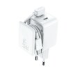 Ładowarka sieciowa GaN z organizerem na kabel 45W - biała
