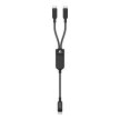 2w1 Kabel przewód podwójny USB-C - 2x USB-C 100W 480Mb/s - czarny