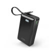 Powerbank 20000mAh USB-A USB-C z wyświetlaczem wbudowanym kablem USB-C 20W - czarny