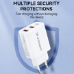 Ładowarka sieciowa 100-240V 30W USB-C 2x USB-A biała (7)