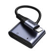 2w1 Adapter przejściówka do iPhone ładowarka + słuchawki Lightning / 2x Lightning czarny (3)