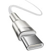 Kabel przewód USB-C Cafule Metal 100W 2m - biały (2)