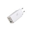 Ładowarka sieciowa USB-C USB-A GaN 65W z kablem USB-C 100W 1.2m - biała