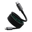 Kabel przewód Tungsten Gold z organizerem magnetycznym USB-C 100W 1m - czarny
