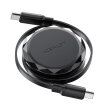 Kabel przewód USB-C - USB-C zwijany z organizerem 60W - czarny