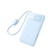 Powerbank 10000mAh 22.5W USB-A USB-C EnerFill FC11 z wyświetlaczem kablami - niebieski