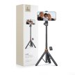 Selfie stick kijek do zdjęć Bluetooth z pilotem tripodem głowicą 148cm - czarny