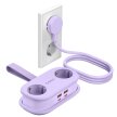 Listwa zasilająca 6w1 AC USB-A USB-C GaN 65W - fioletowa (2)