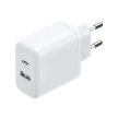 Ładowarka sieciowa X227 GaN USB-A USB-C 20W - biała (2)