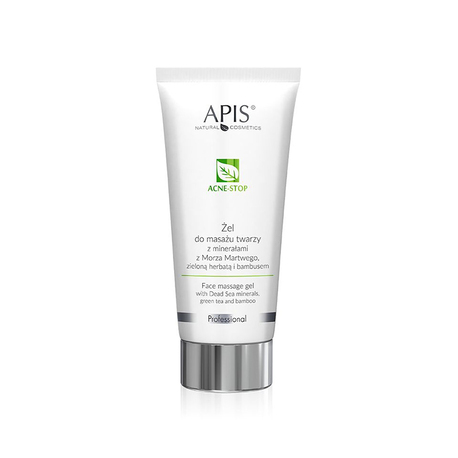 APIS Acne-Stop Żel wygładzający do masażu twarzy dla cery tłustej z minerałami z Morza Martwego, zieloną herbatą i bambusem (1)