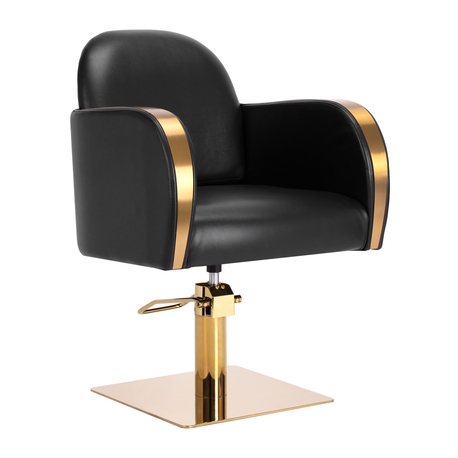 Gabbiano fotel fryzjerski Malaga złoto czarny (1)