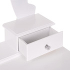 Toaletka biała KARI lustro LED + taboret (5)