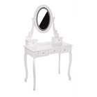 Toaletka biała KARI lustro LED + taboret (1)