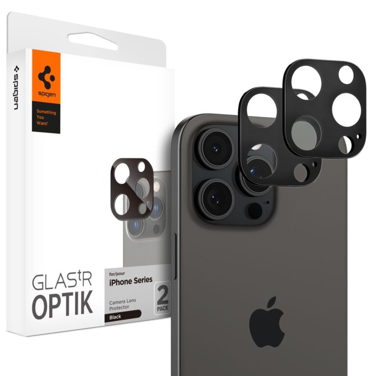 Osłona aparatu na iPhone 14 Pro / Pro Max / 15 Pro / Pro Max / 16 Pro / Pro Max czarna - 2 szt.