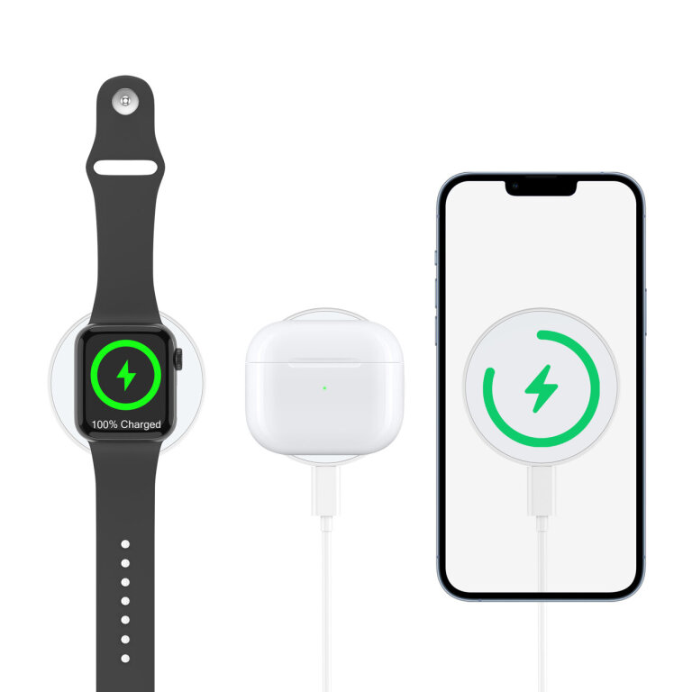 Ładowarka indukcyjna do iPhone MagSafe z uchwytem 15W biała (4)