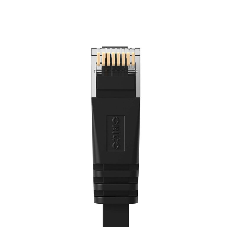 Kabel sieciowy internetowy płaski Ethernet CAT7 10Gbps RJ45 LAN 2m - czarny (5)