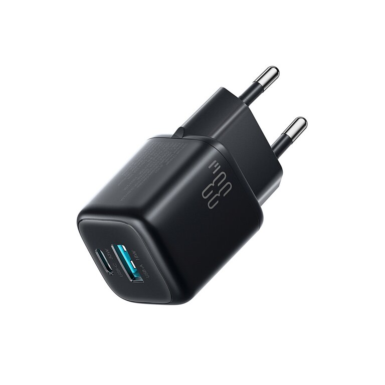 Ładowarka sieciowa USB-A USB-C 33W z kablem 60W USB-C do USB-C 1m - czarna