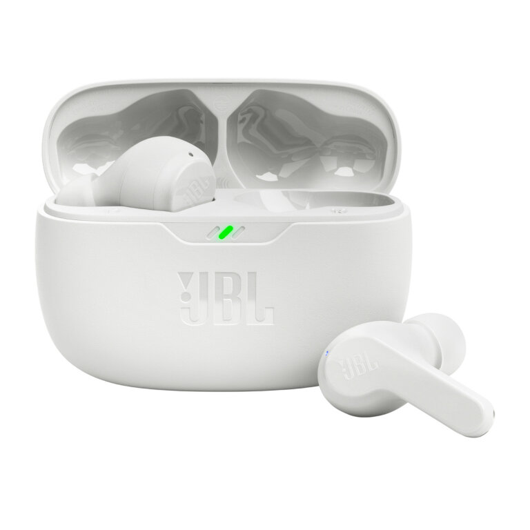 Słuchawki bezprzewodowe dokanałowe JBL Wave Beam Bluetooth 5.2 IP54 IPX2 - białe