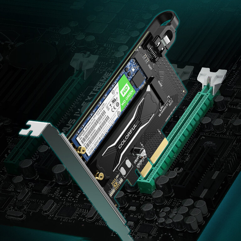 Karta rozszerzeń adapter PCIe 3.0 x4 dodatkowe dwa sloty SSD M.2 M-Key i M.2 B-Key (3)