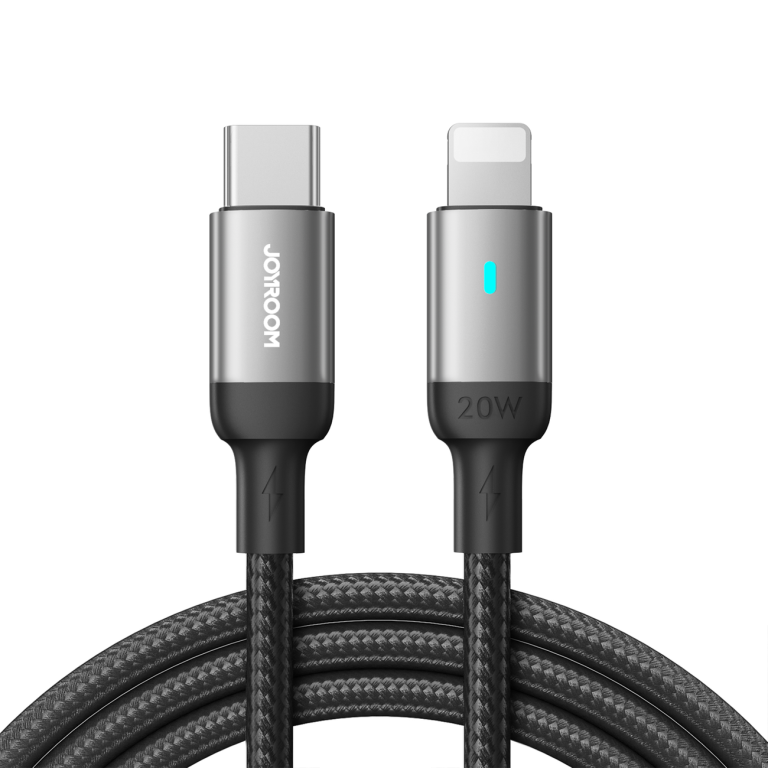 Kabel przewód do iPhone USB-C - Lightning A10 Series 20W 1.2m czarny (1)