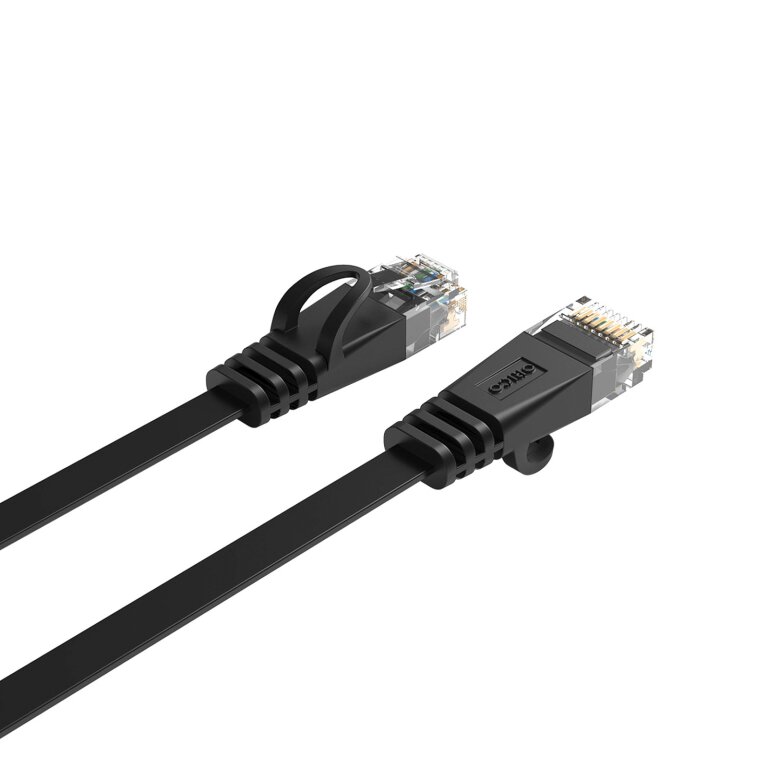 Kabel sieciowy internetowy płaski Ethernet CAT7 10Gbps RJ45 LAN 2m - czarny (4)
