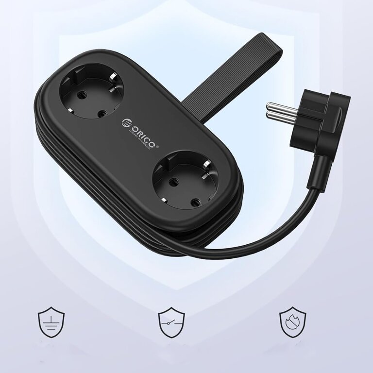 Listwa zasilająca 5w1 AC USB-A USB-C GaN 20W - czarna (5)