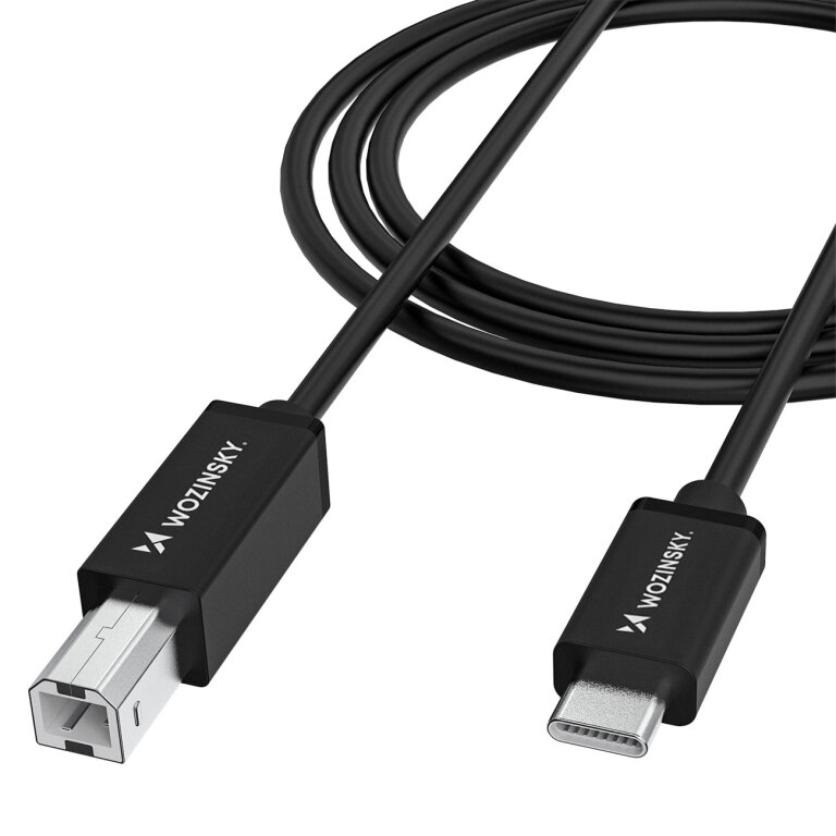Kabel przewód do skanera drukarki USB-B - USB-C 2m - czarny (1)