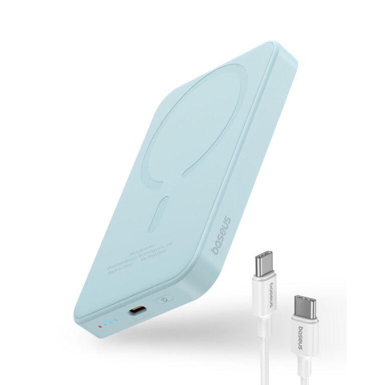 Mini powerbank 5000mAh 20W + kabel USB-C 20V / 3A niebieski (2)