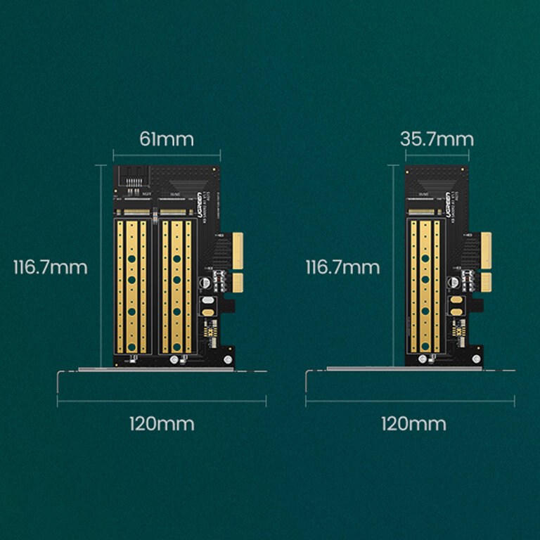 Karta rozszerzeń adapter PCIe 3.0 x4 dodatkowe dwa sloty SSD M.2 M-Key i M.2 B-Key (11)