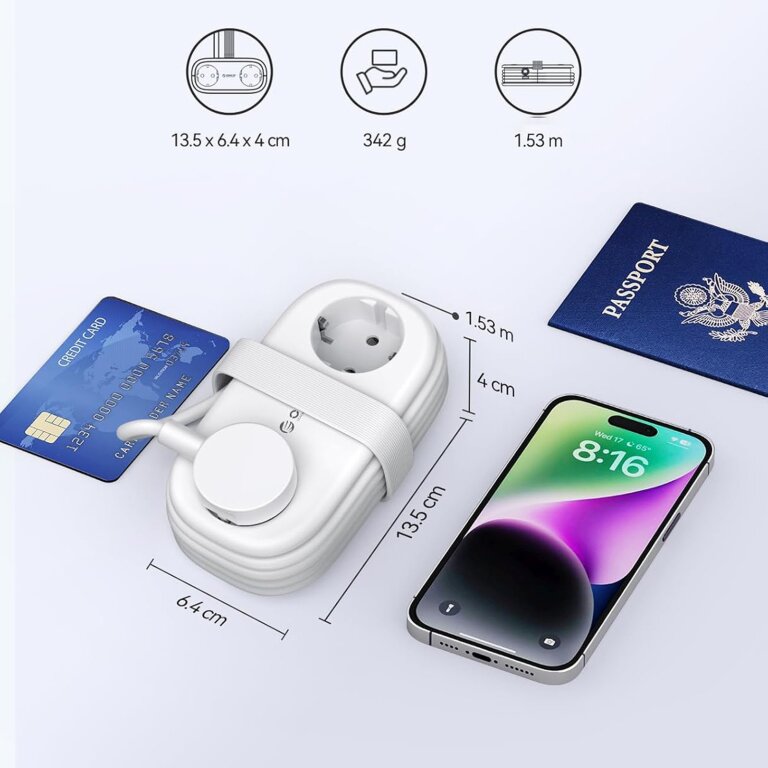 Listwa zasilająca 6w1 AC USB-A USB-C GaN 65W - biała (3)