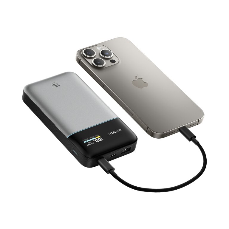 Powerbank 15000mAh USB-A USB-C 100W - szary (6)