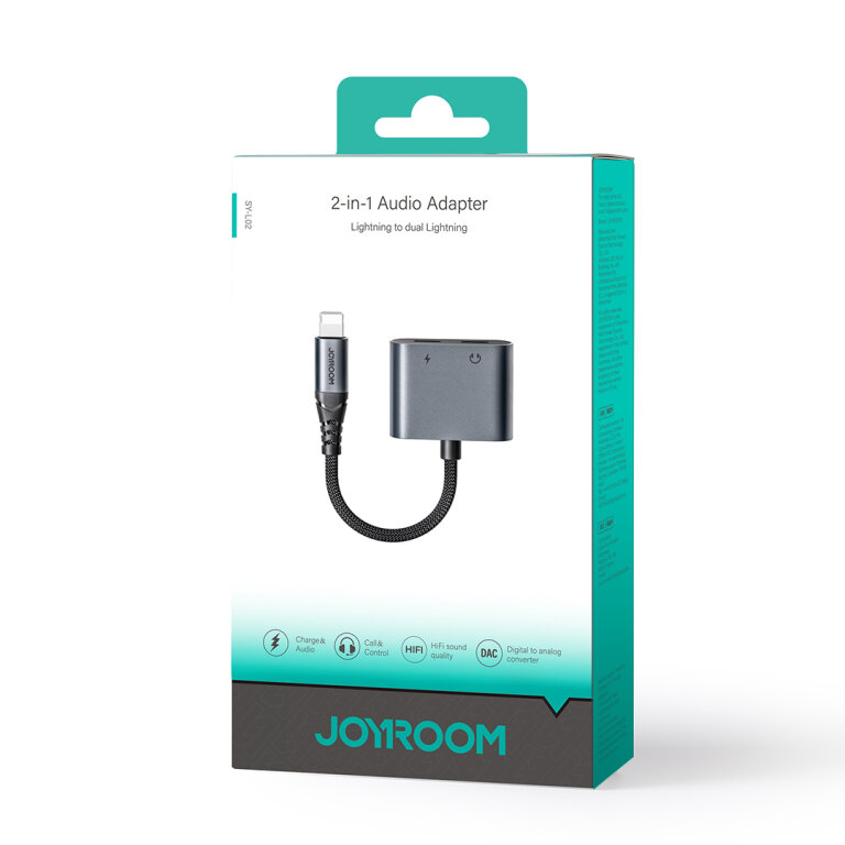 2w1 Adapter przejściówka do iPhone ładowarka + słuchawki Lightning / 2x Lightning czarny (5)