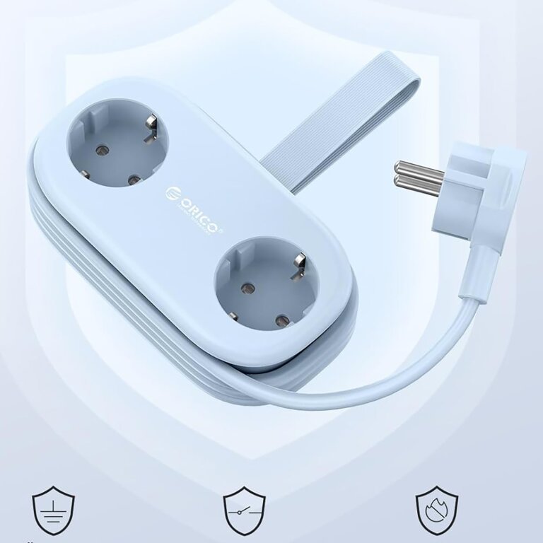 Listwa zasilająca 5w1 AC USB-A USB-C GaN 20W - niebieska (3)