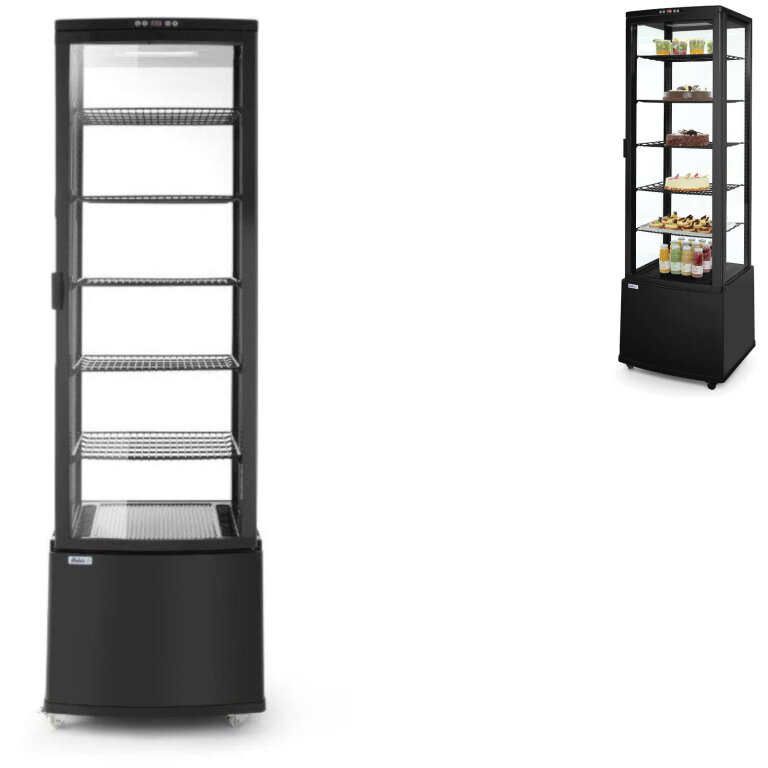 Witryna chłodnicza cukiernicza na kółkach 5 półek 280L LED  - czarna (PO ZWROCIE)