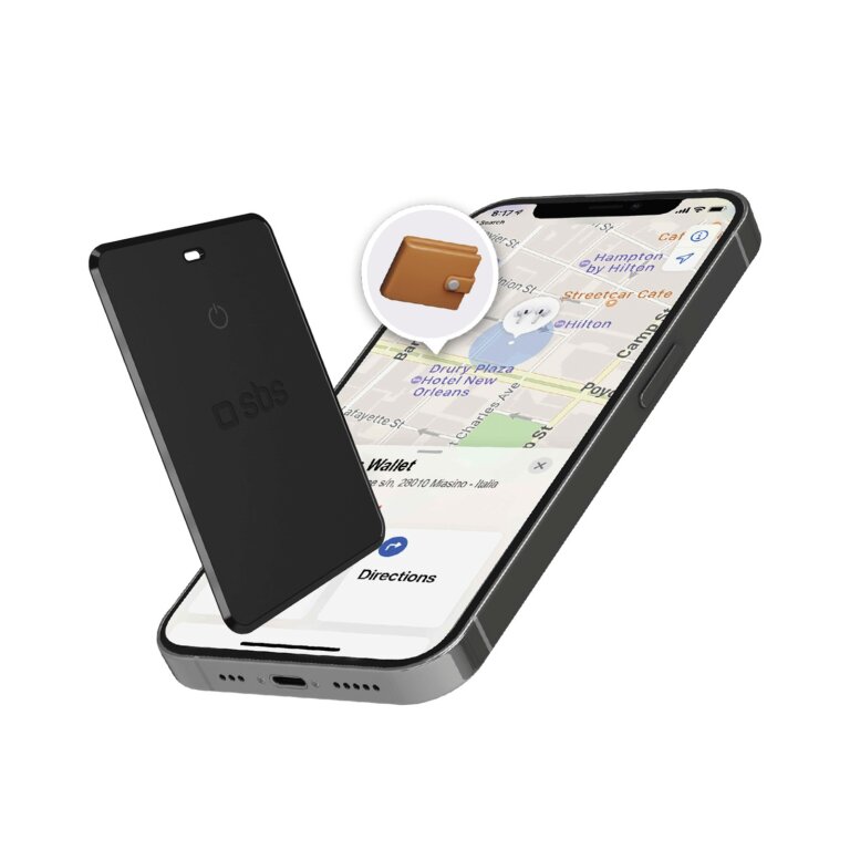 Lokalizator uniwersalny ultracienki iOS Android Track My Card - czarny